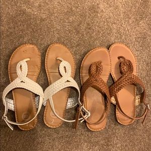 Two pair of girls summer sandals